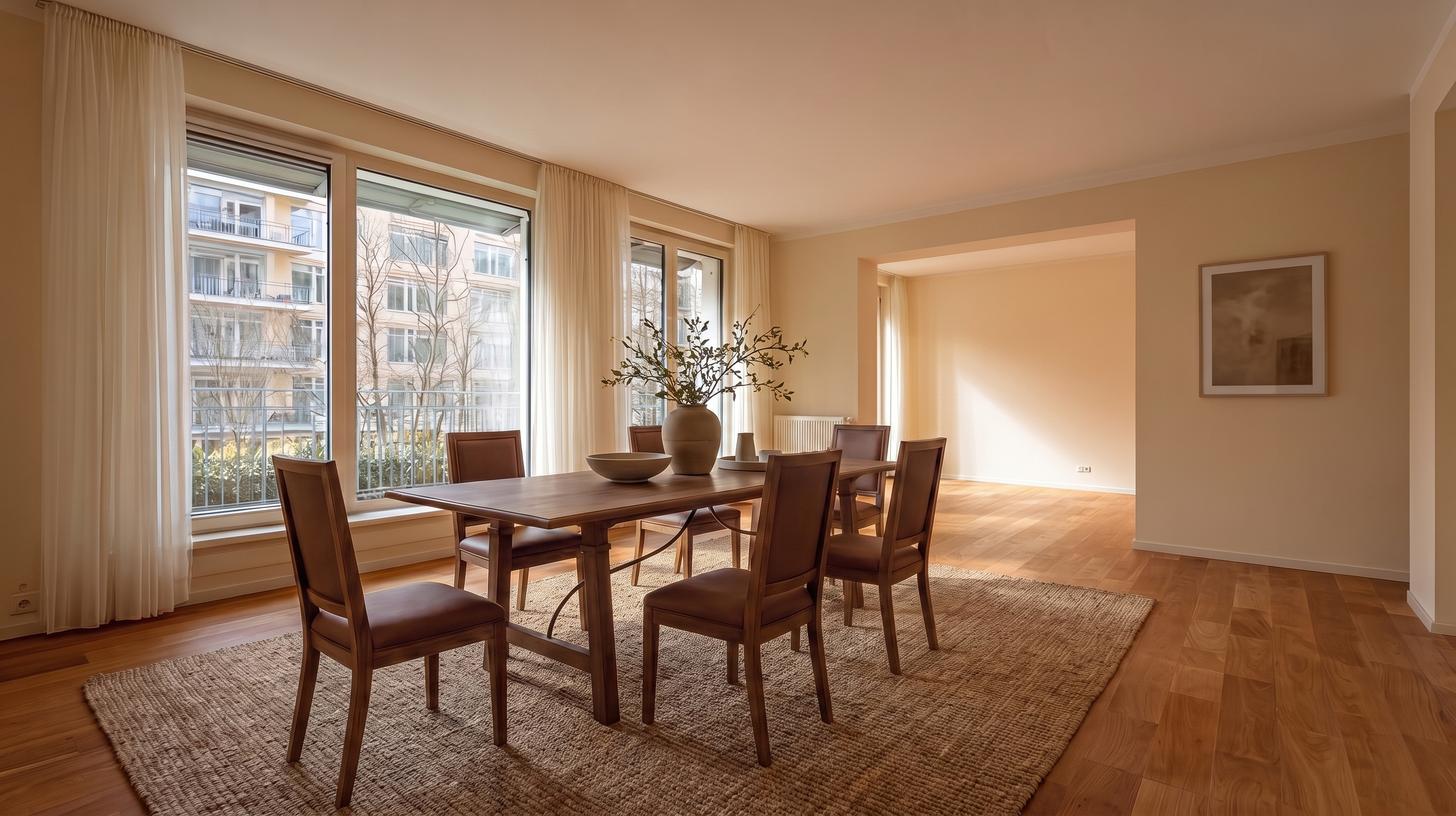 Staged dining room